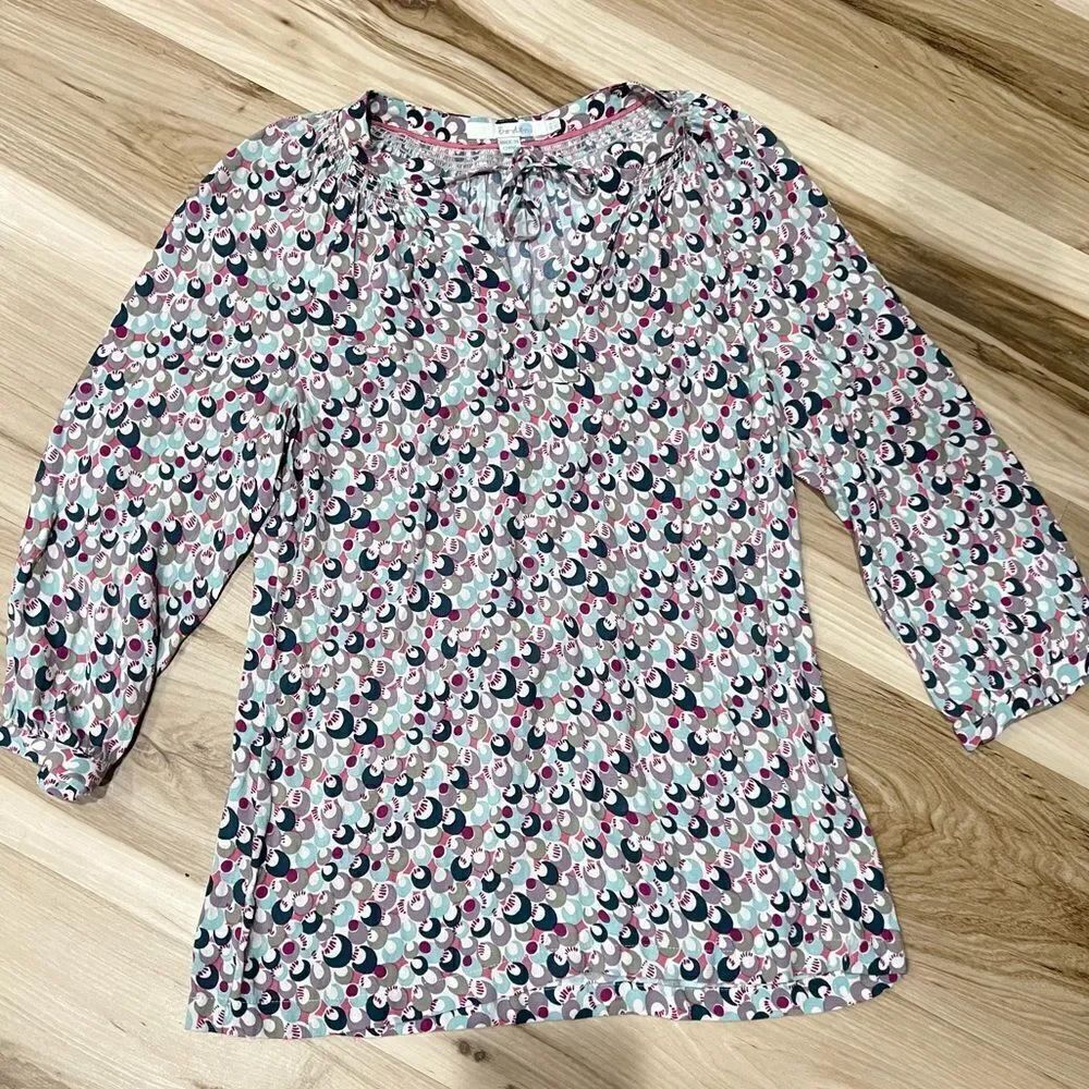 Boden Crescent Moon Print Blouse Top Women’s 2